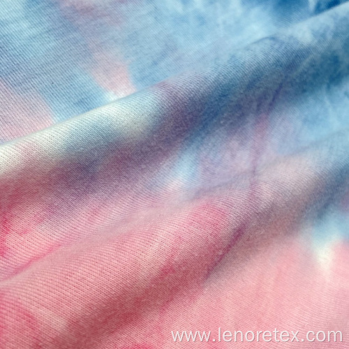 Polyester Spandex Knit Tie Dyed French Terry Fabric